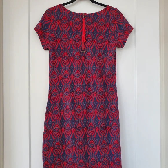 Hatley Red and Blue Geometric Midi Dress - Picture 2 of 3